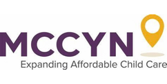 MCCYN logo with the phrase 'Expanding Affordable Child Care' and a yellow location pin icon.