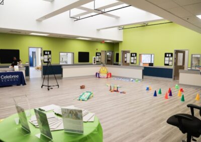 an indoor activity area within a preschool
