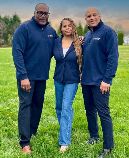 A photo of the Carters outside.