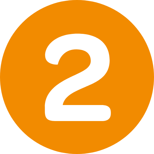 orange circle with number two
