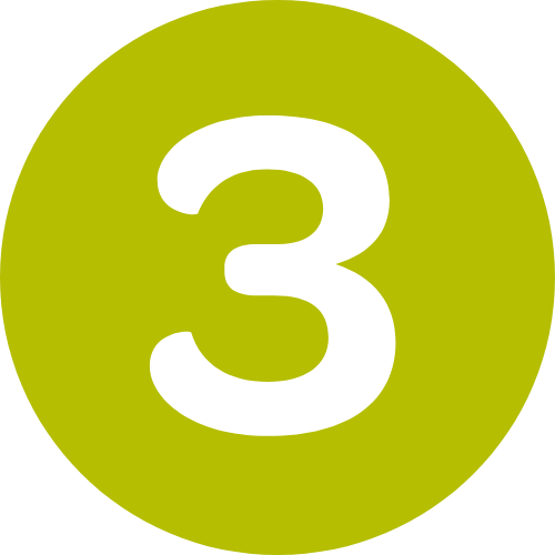 green circle with three