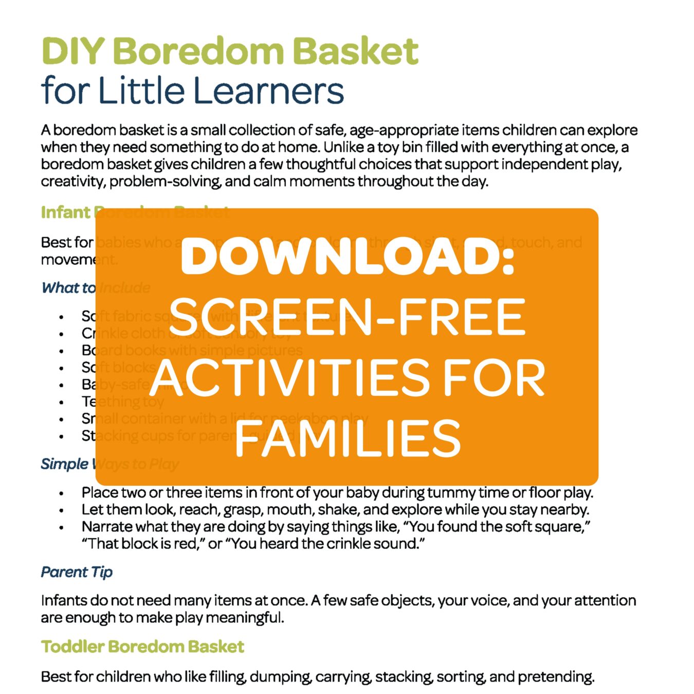 At-Home Resources Website Block Image - Childhood Unplugged