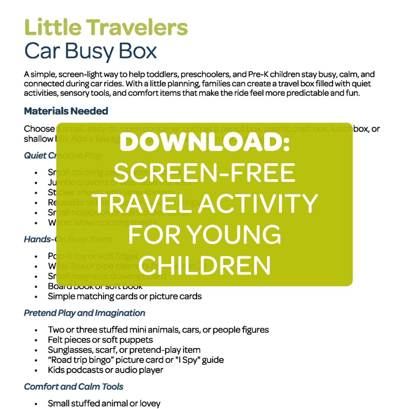 At-Home Resources Website Block Image - Little Travelers Busy Box